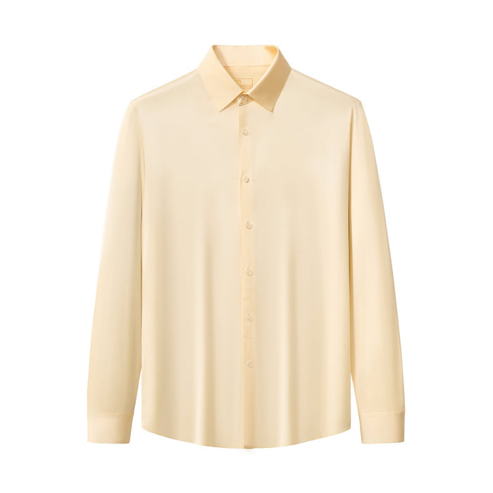 SIGNATURE SATIN STITCHLESS LS Shirt IVORY