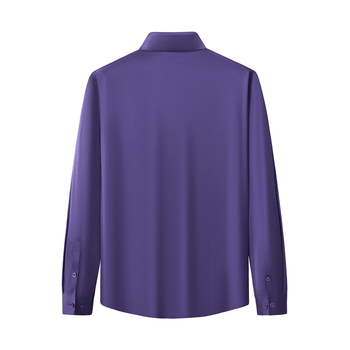 SIGNATURE SATIN STITCHLESS LS Shirt PURPLE