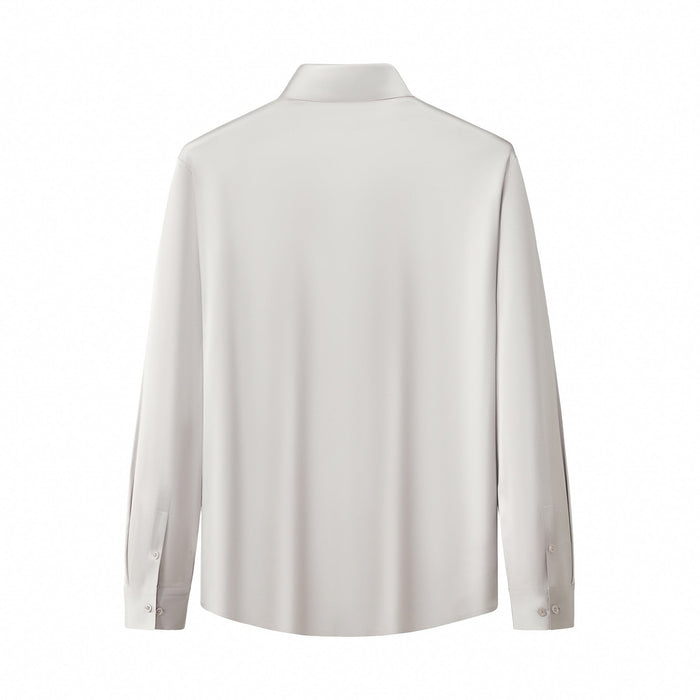 SIGNATURE SATIN STITCHLESS LS Shirt SILVER