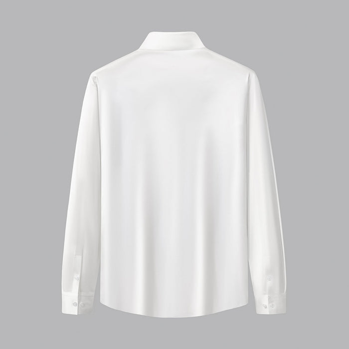 SIGNATURE SATIN STITCHLESS LS Shirt WHITE
