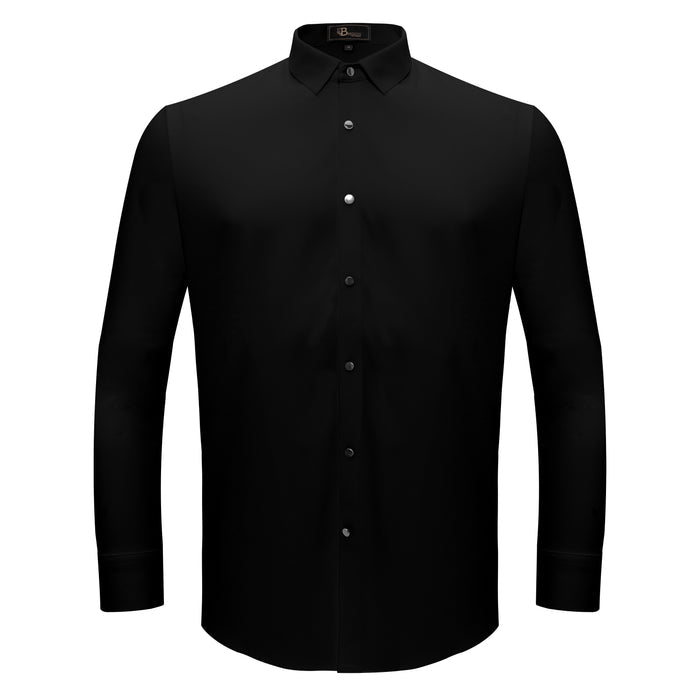 Silver Sophistication Button-Up Shirt BLACK - Dudes Boutique