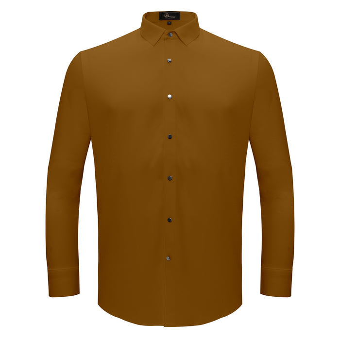 Silver Sophistication Button-Up Shirt KHAKI - Dudes Boutique