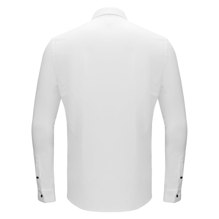 Silver Sophistication Button-Up Shirt WHITE - Dudes Boutique