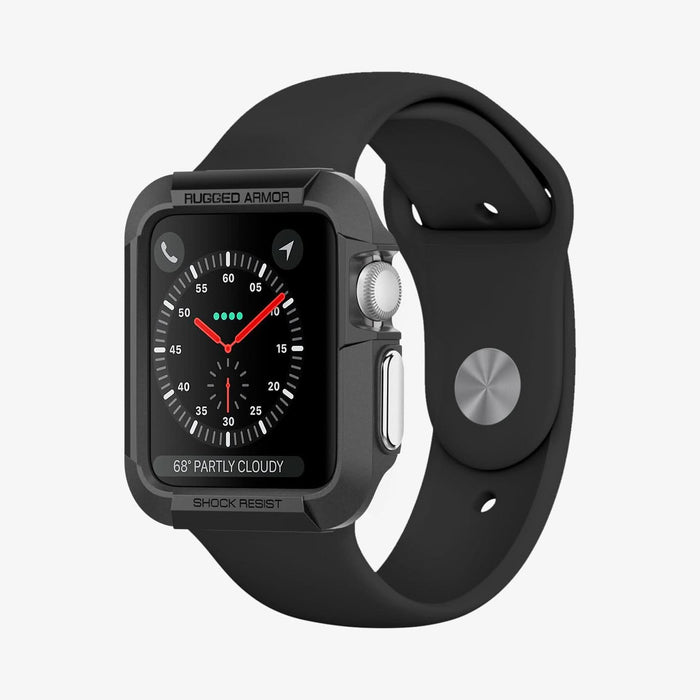Spigen Apple Watch 10 (42mm) Rugged Armor Matte Black detail