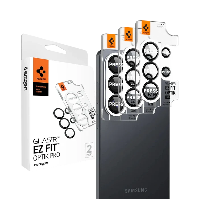 Spigen Glas.tREZFit Optik Black Lens Protector for GalaxyS26 Ultra - 2 Pack