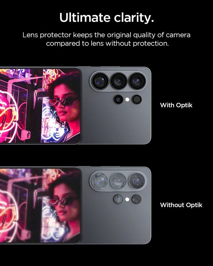 Spigen Glas.tREZFit Optik Black Lens Protector for GalaxyS26 Ultra - 2 Pack