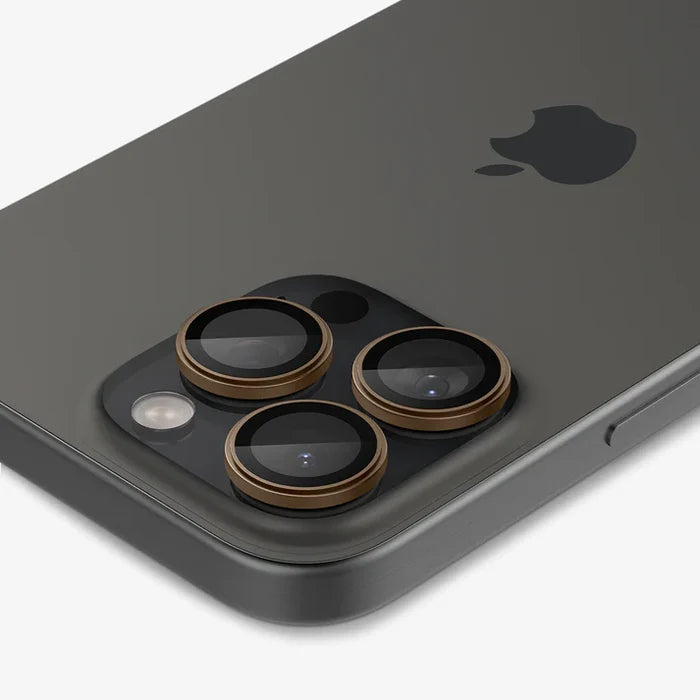 Spigen iPhone 16 Pro Max / 16 Pro Camera Lens Protector EZ Fit GLAS.tR Optik Pro - Desert Titanium