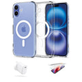 Spigen iPhone Bundle Pack (Liquid Crystal MagFit Case + Screen Protector + 30W Charger)