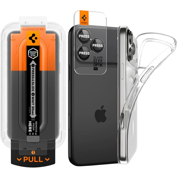 Spigen MagSafe Clear Case With Screen Protector And Lens Protector Transparent Bundle for iPhone 17 Pro Max