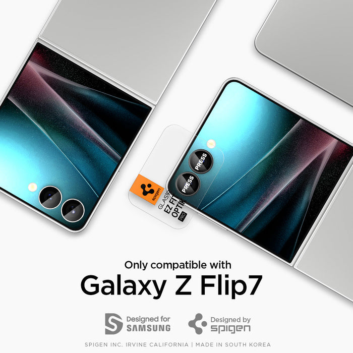 Spigen Optik Pro EZ Fit Lens Protector for Samsung Galaxy Z Flip 7 - 2 Pack