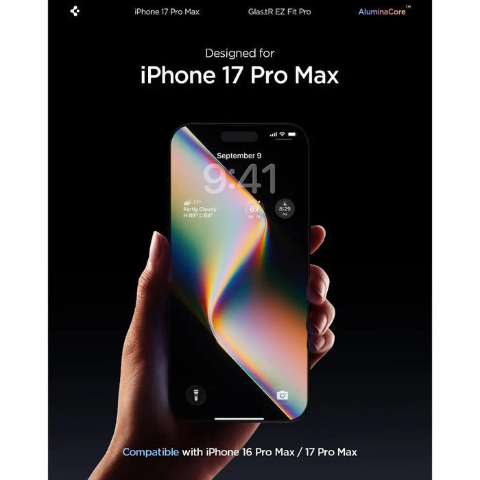 Spigen Privacy Screen Protector Glas.tR EZ Fit Pro HD [1 Pack] for iPhone 17 Pro Max