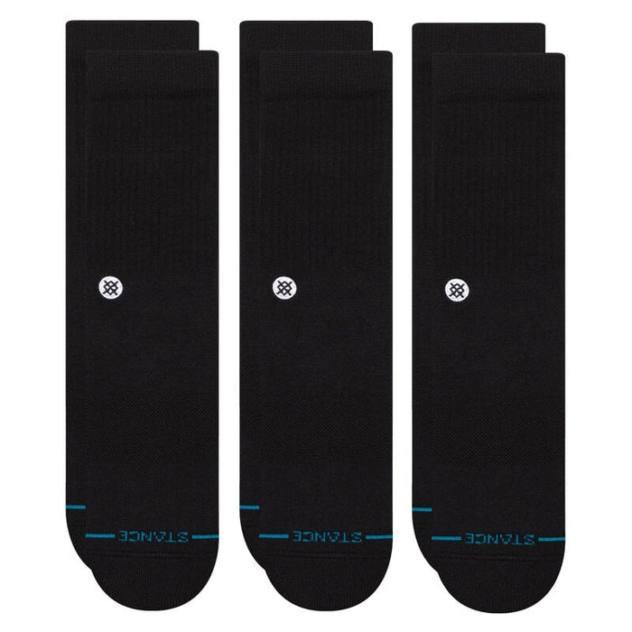 Stance Icon Crew 3 Pack Black White Socks