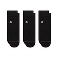 Stance Icon Quarter 3 Pack Black Socks