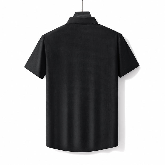 Stitchless Stretch Poplin SS Shirt BLACK