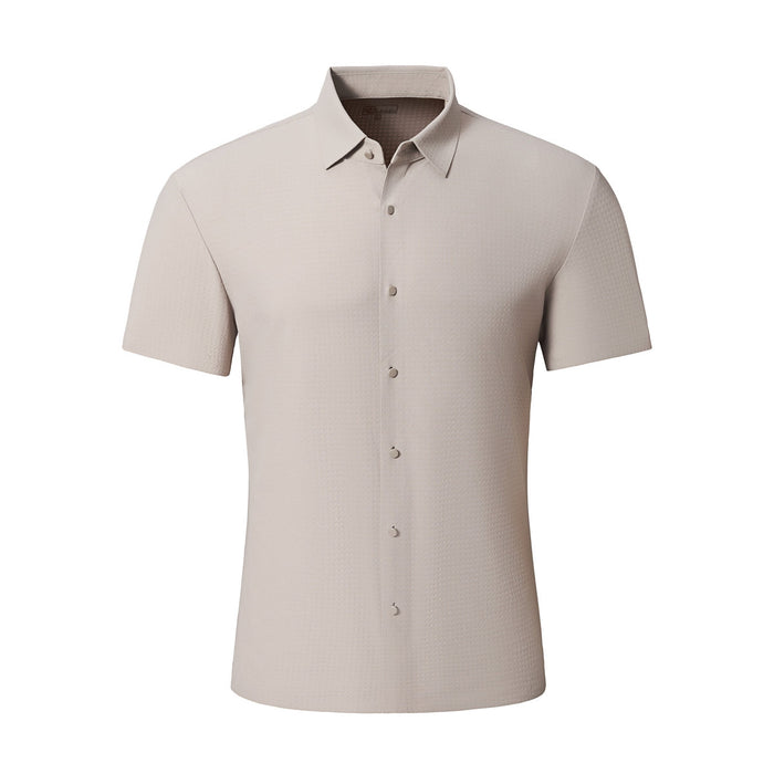 Stitchless Stretch Poplin SS Shirt KHAKI
