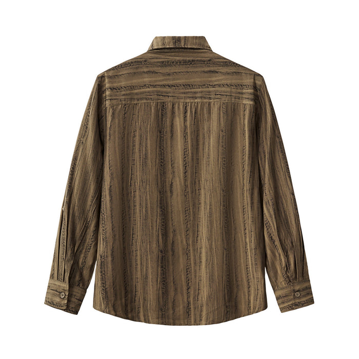 Strata Set – Printed Long Sleeve Shirt & Pant BROWN