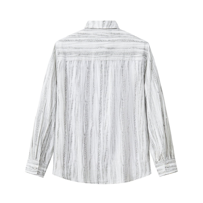 Strata Set – Printed Long Sleeve Shirt & Pant GREY