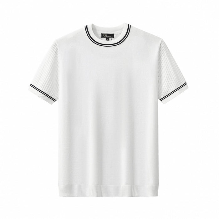 Strato Trim Knit Tee WHITE