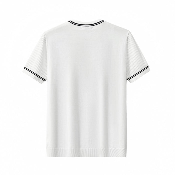 Strato Trim Knit Tee WHITE