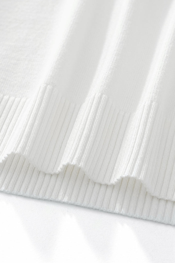 Strato Trim Knit Tee WHITE