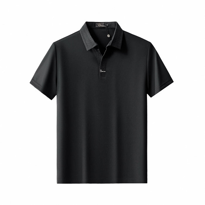 Stride Contrast Collar Polo BLACK
