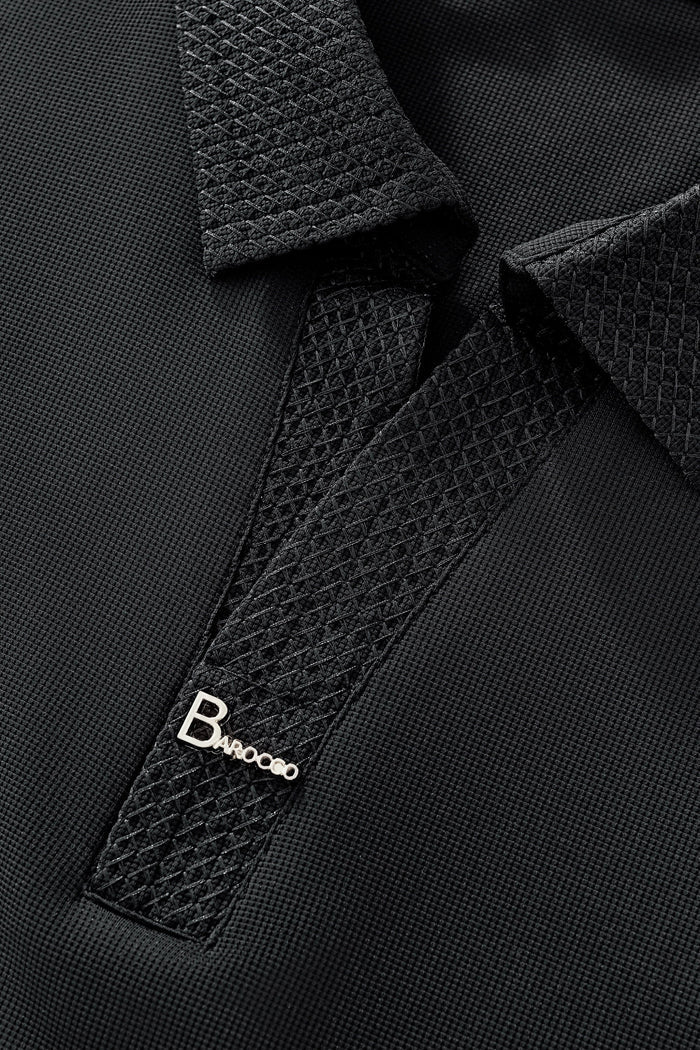 Stride Contrast Collar Polo BLACK