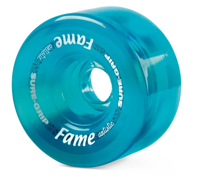 Sure-Grip Fame Artistic 95a 57mm (Set of 8) Clear Blue Roller Skate Wheels