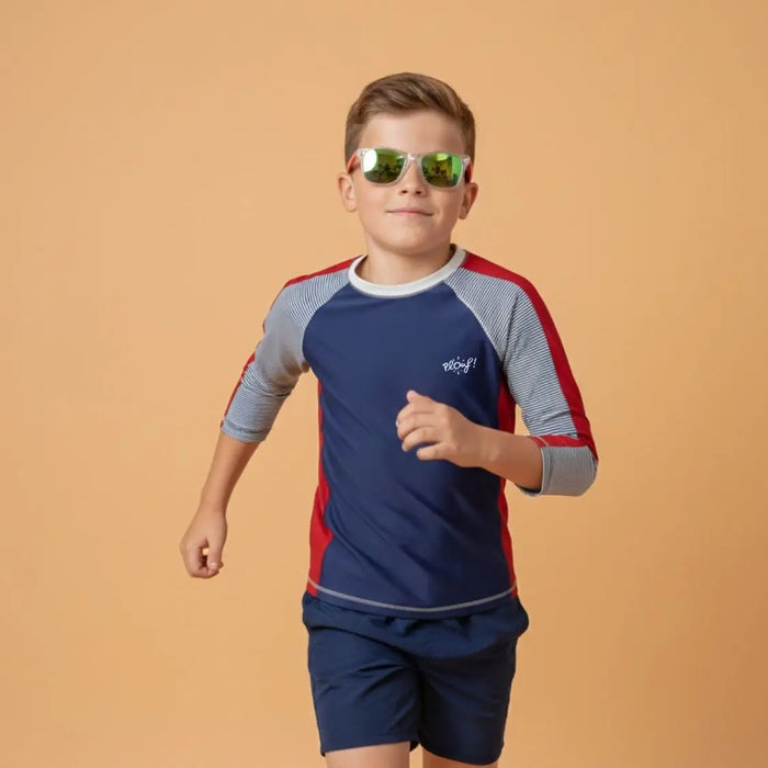 T-shirt anti-UV manches longues garçon : Regate Plouf