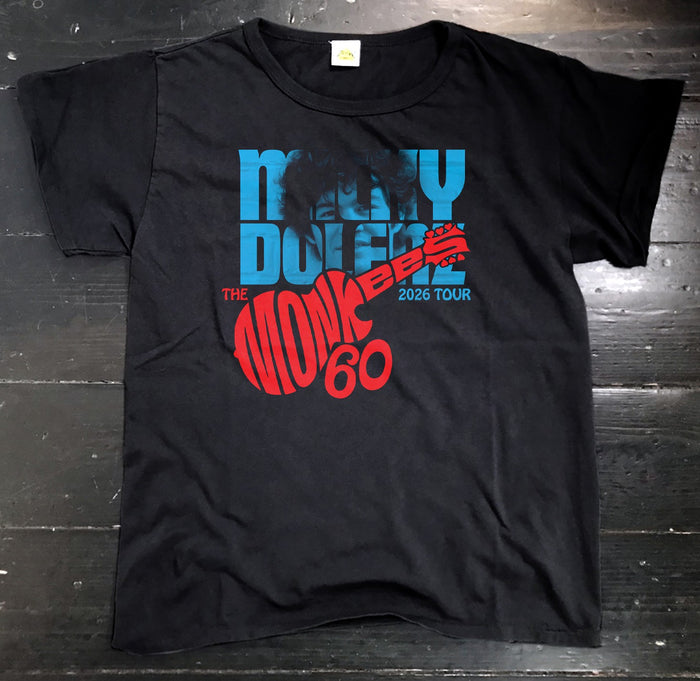 T-Shirt ''Monkees 60th Anniversary" Short Sleeve T-shirt - Choose between Black/Blue or Black/Yellow (Comes W/out signature tag)
