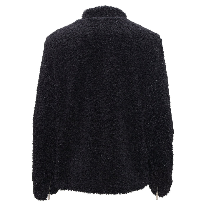 Teddy Luxe Fleece Zip-Up Jacket BLACK