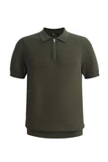 The Napoli Mesh Zip Polo DARK GREEN