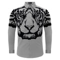 Tiger's Wrath Button-Up Shirt SILVER/GUN - Dudes Boutique