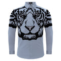 Tiger's Wrath Button-Up Shirt SKY/BLUE GUN - Dudes Boutique