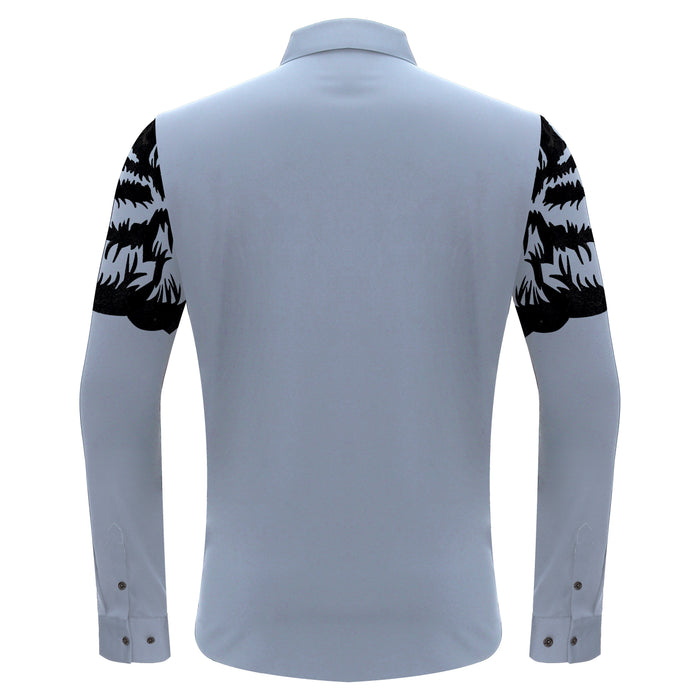 Tiger's Wrath Button-Up Shirt SKY/BLUE GUN - Dudes Boutique