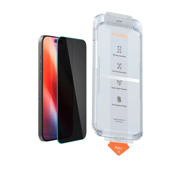 TORRAS GlassGo Tempered Privacy Screen Protector for iPhone 16 - 1 Pack