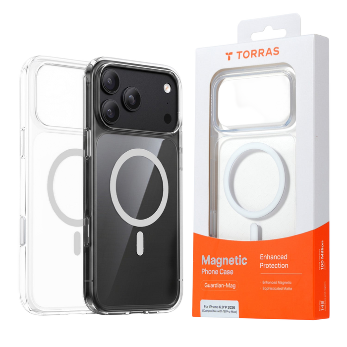 Torras Guardian-Mag Case for iPhone 17 Pro / iPhone 18 Pro - Clear #color_clear