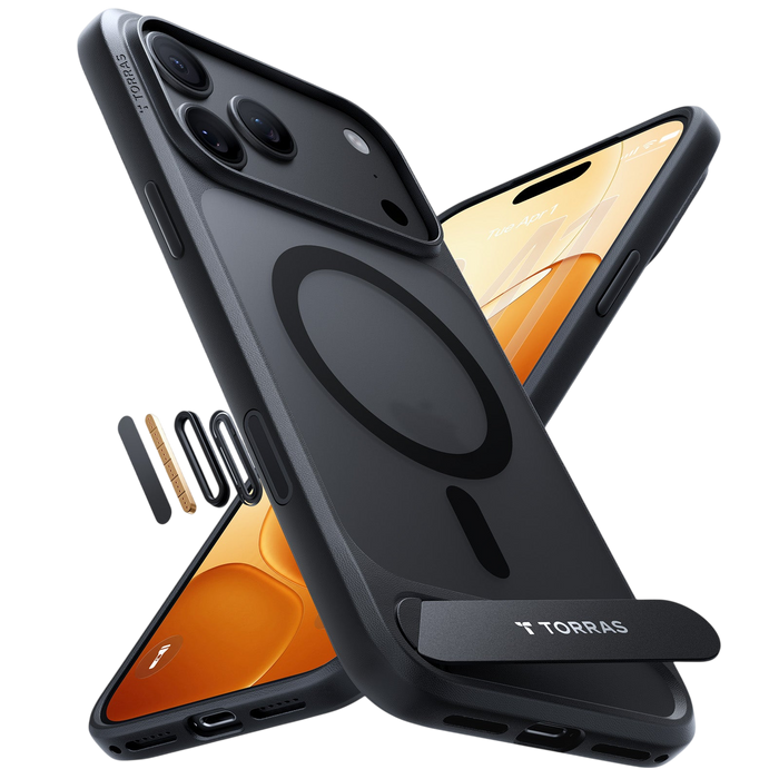 Torras Ostand L1 Case for iPhone 17 Pro Max / iPhone 18 Pro Max - Black #color_black
