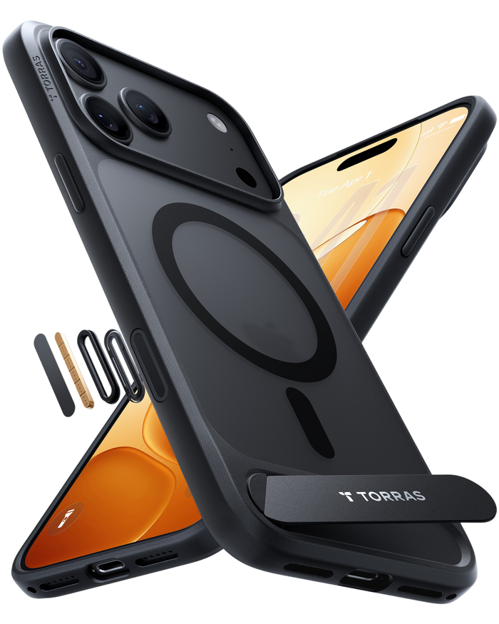 Torras Ostand L1 Case for iPhone 17 Pro Max / iPhone 18 Pro Max - Black #color_black