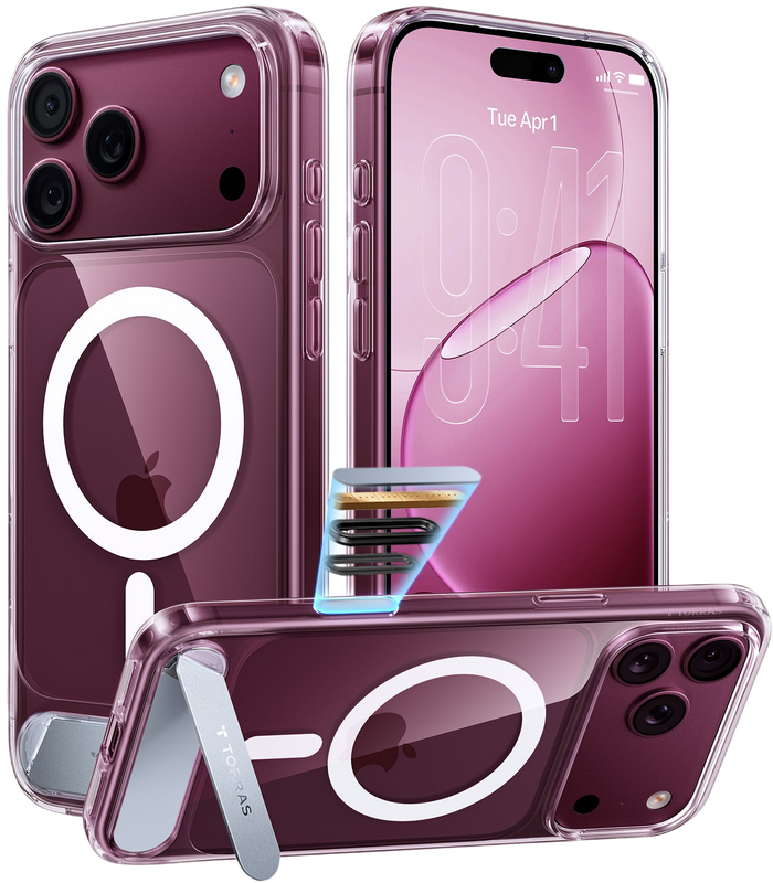 Torras Ostand L1 Case for iPhone 17 Pro Max / iPhone 18 Pro Max - Clear #color_clear