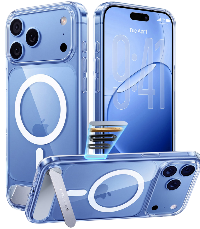 Torras Ostand L1 Case for iPhone 17 Pro / iPhone 18 Pro - Clear #color_clear