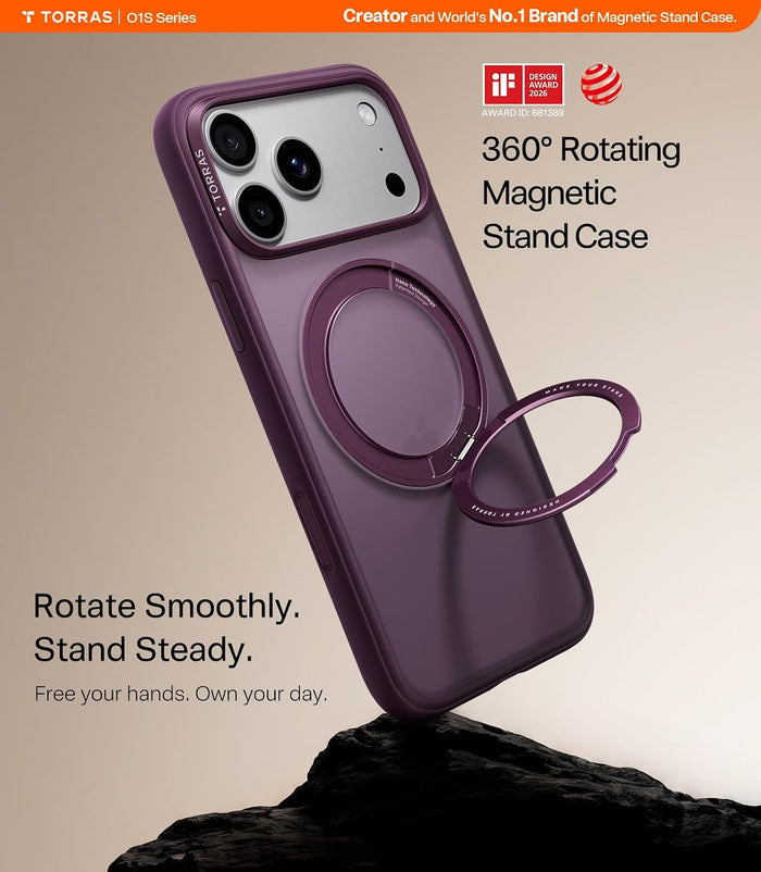 Torras Ostand O1 Guardian Case for iPhone 18 Pro Max - Purple #color_purple