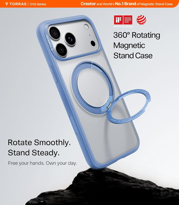 Torras Ostand O1 Guardian Case for iPhone 18 Pro Max - Blue #color_blue