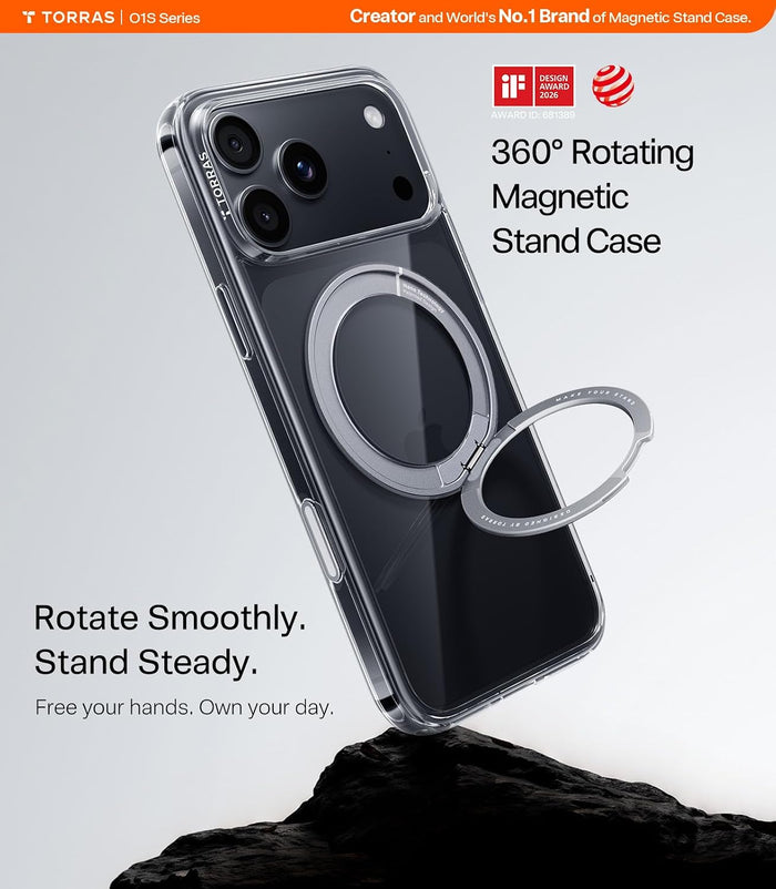 Torras Ostand O1 Guardian Case for iPhone 18 Pro Max - Clear #color_clear