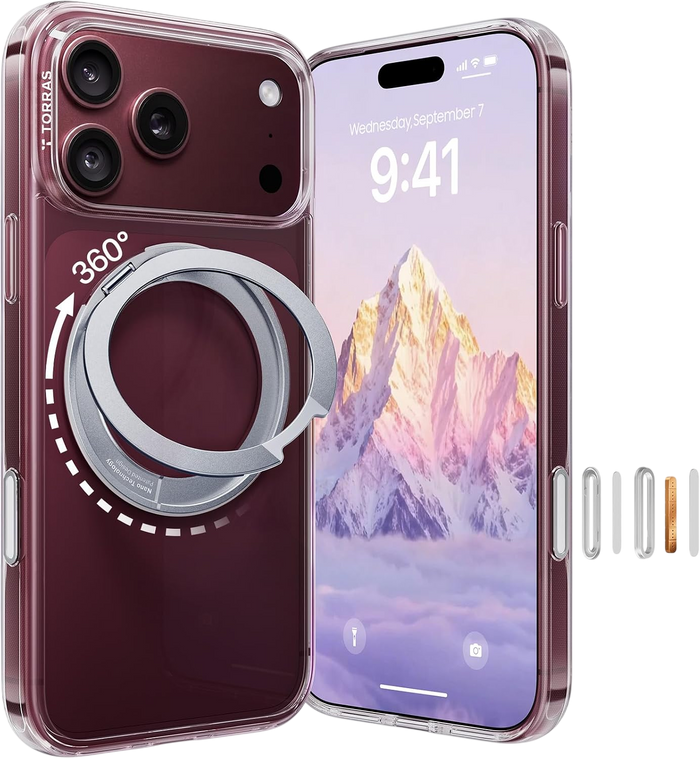 Torras Ostand O1 Guardian Case for iPhone 18 Pro - Clear #color_clear