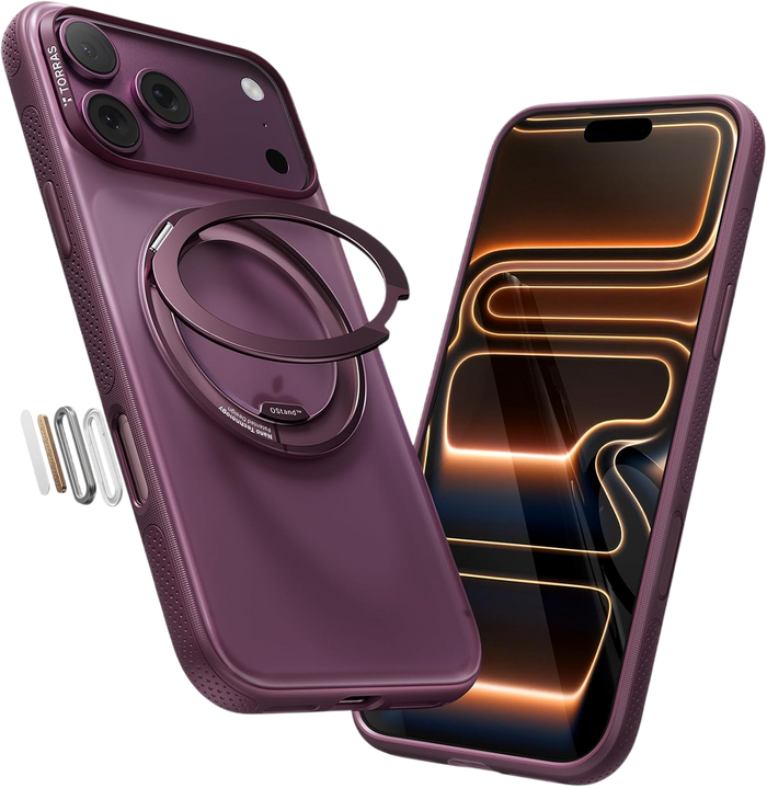 Torras Ostand O3 Light Case for iPhone 18 Pro Max - Burgundy #color_burgundy