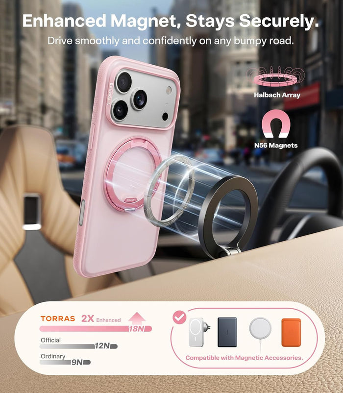 Torras Ostand O3 Light Case for iPhone 18 Pro Max - Pink #color_pink