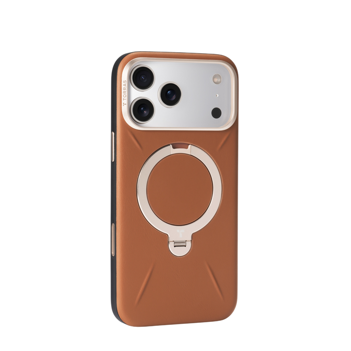 TORRAS Ostand Q3 VegSkin Case for iPhone 17 Pro & Pro Max - Amber Brown #color_amber-brown