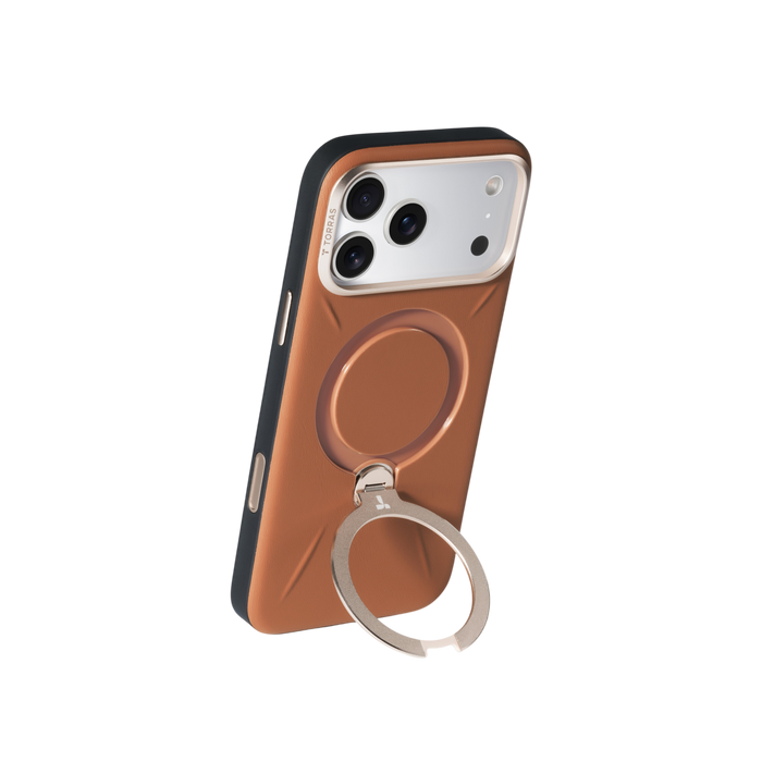 TORRAS Ostand Q3 VegSkin Case for iPhone 17 Pro & Pro Max - Amber Brown #color_amber-brown