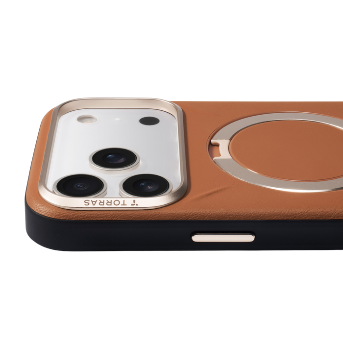 TORRAS Ostand Q3 VegSkin Case for iPhone 17 Pro & Pro Max - Amber Brown #color_amber-brown