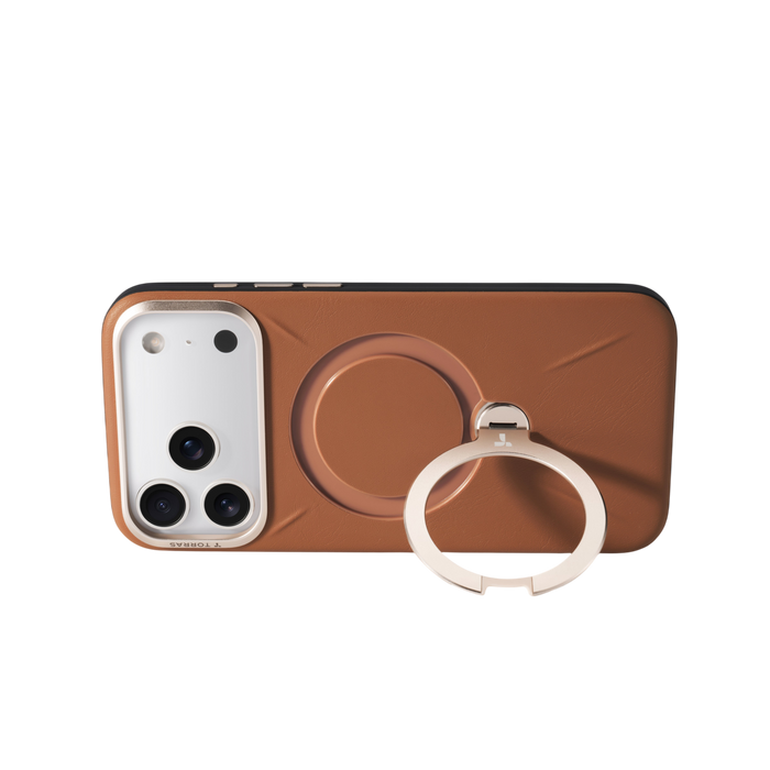 TORRAS Ostand Q3 VegSkin Case for iPhone 17 Pro & Pro Max - Amber Brown #color_amber-brown